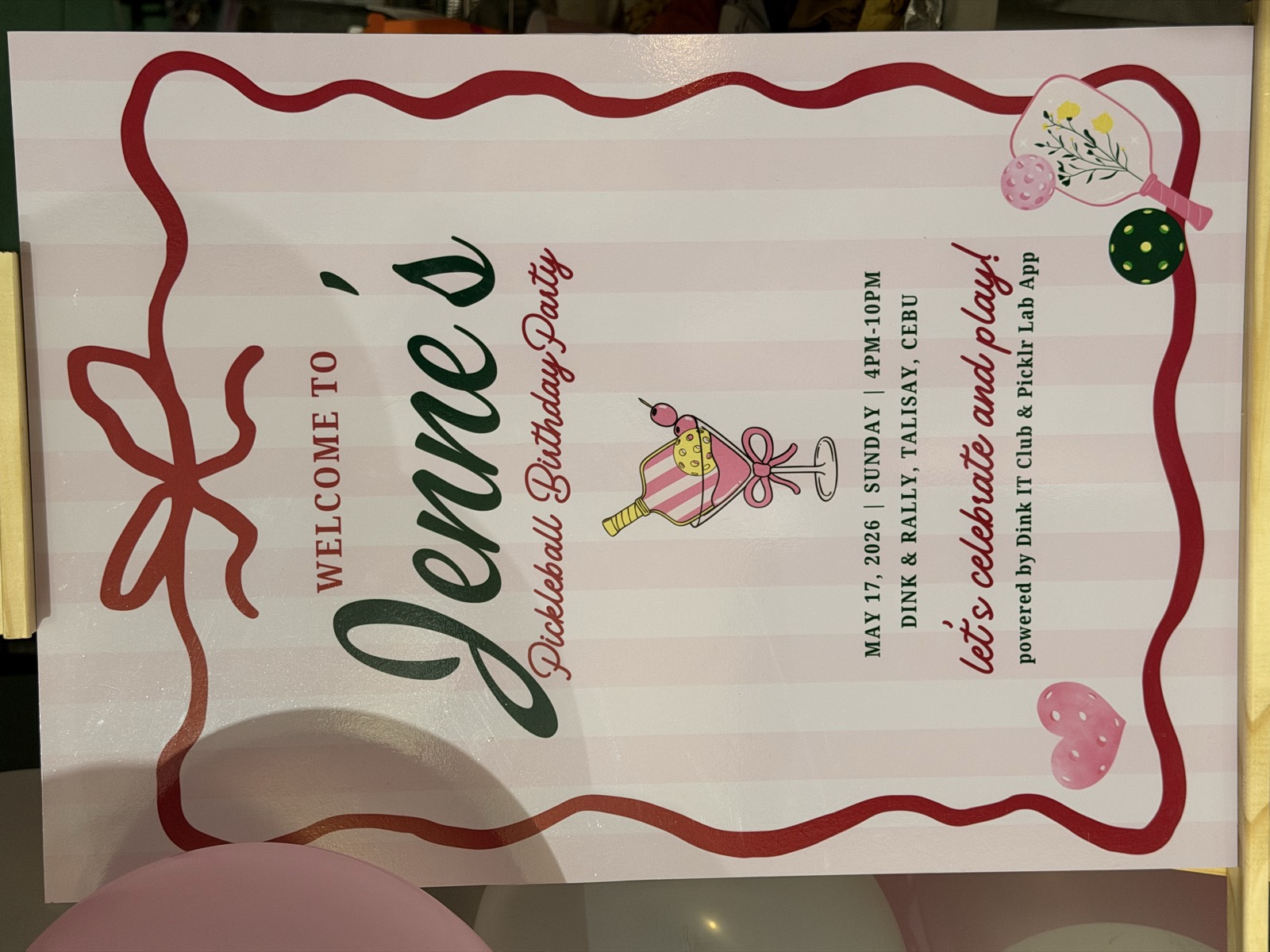 Welcome to Jenne's Pickleball Birthday Party — powered by Dink IT Club & Picklr Lab App