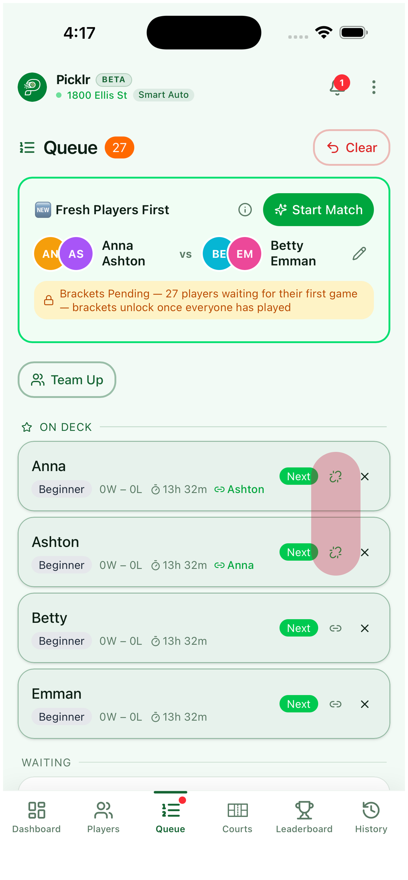 8. Lock a permanent team — view 3