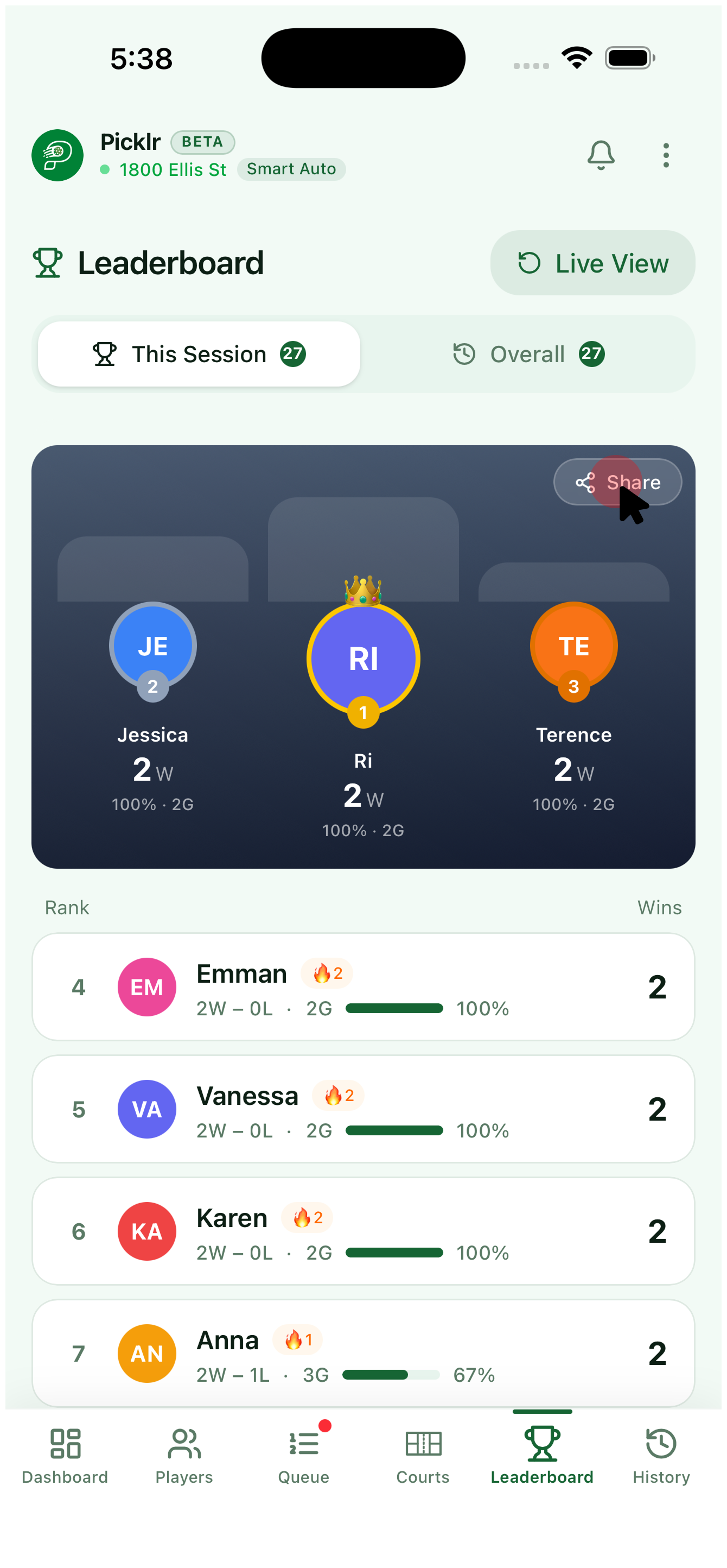17. Leaderboard — view 1