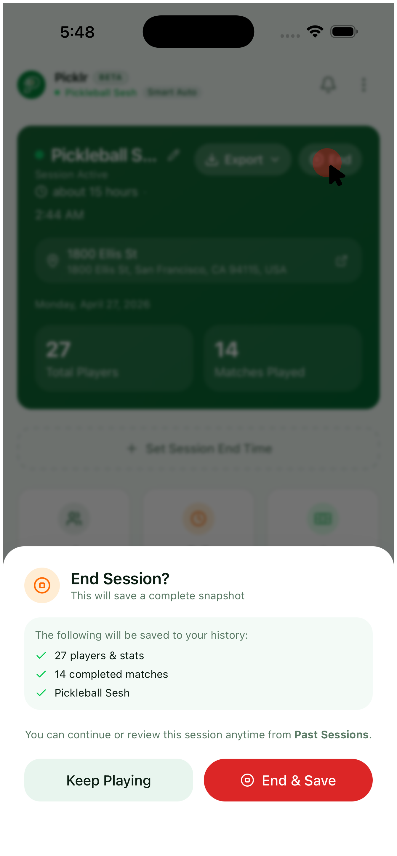 21. End the session